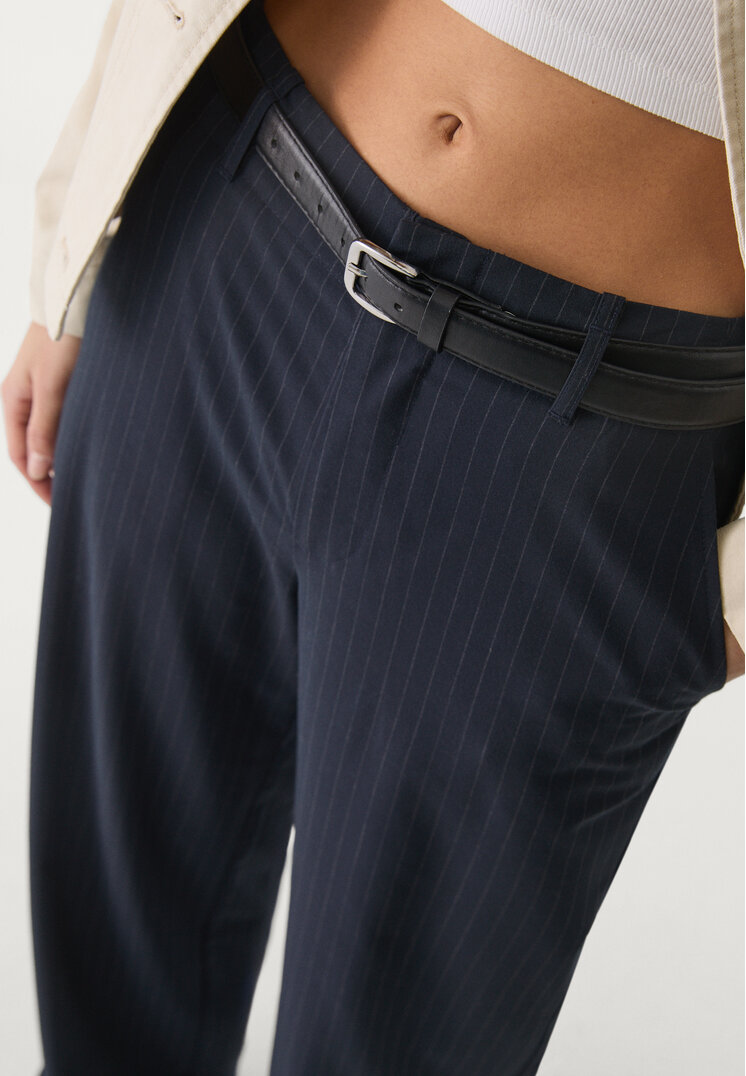 pantalon fluido recto vestir cinturon