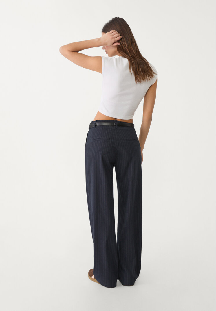 pantalon fluido recto vestir cinturon