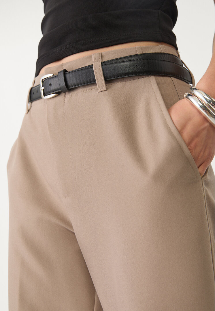 pantalon fluido recto vestir cinturon