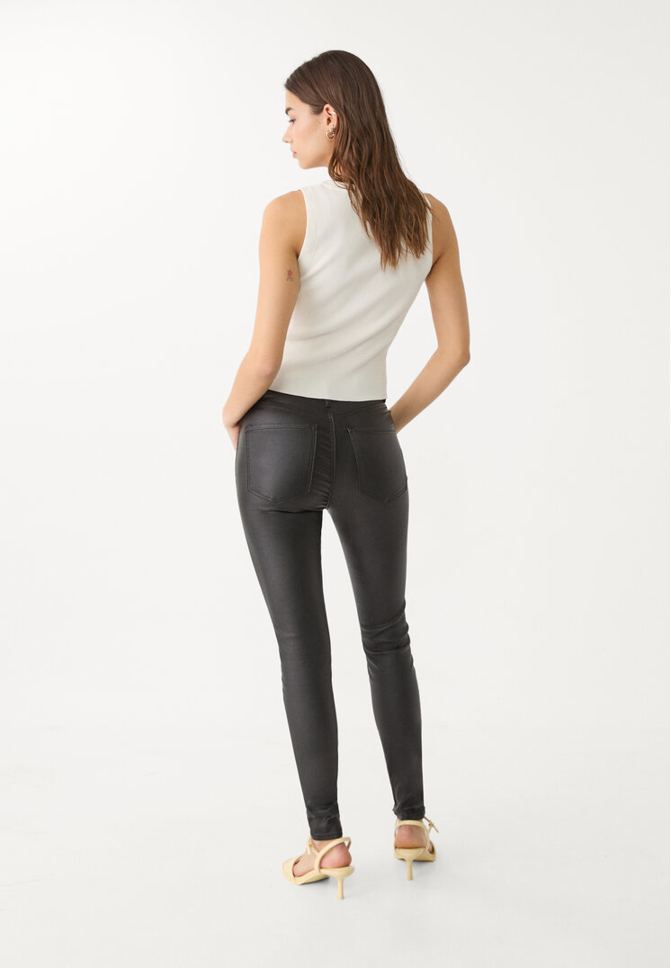 pantalon high waist coating
