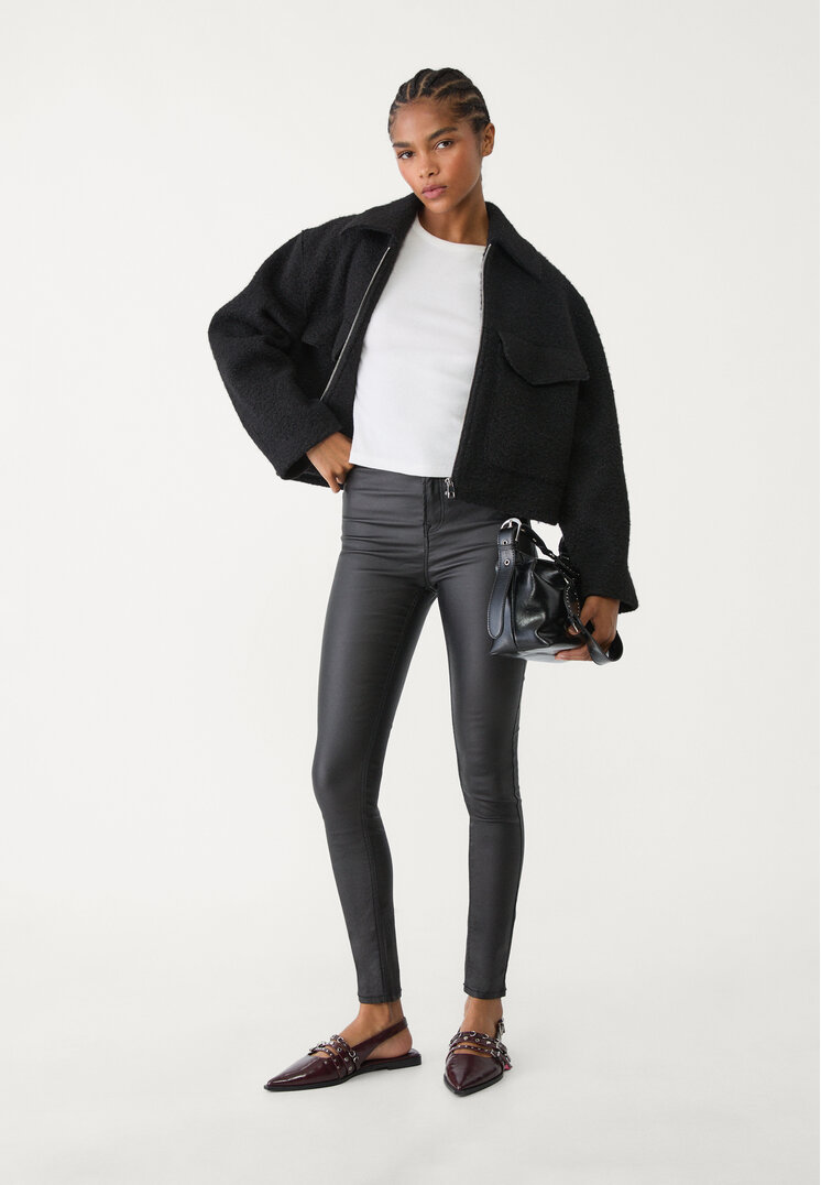 Stradivarius Pantaloni Coating Super High Waist Negru 36