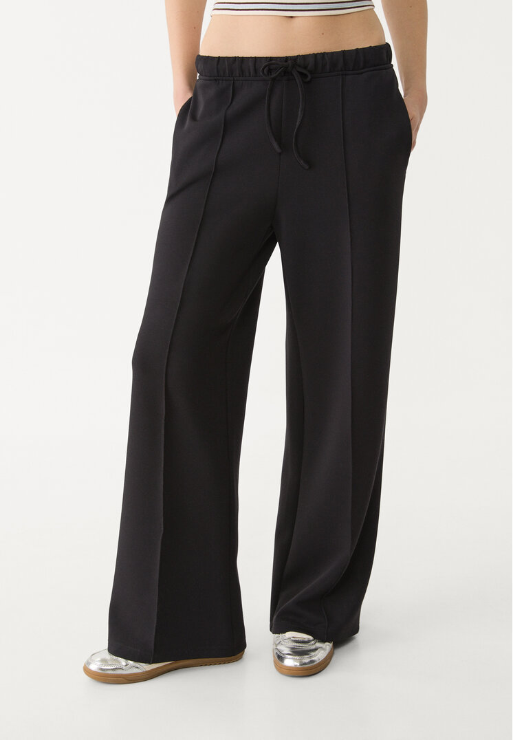 pantalon wide leg nervio tacto suave