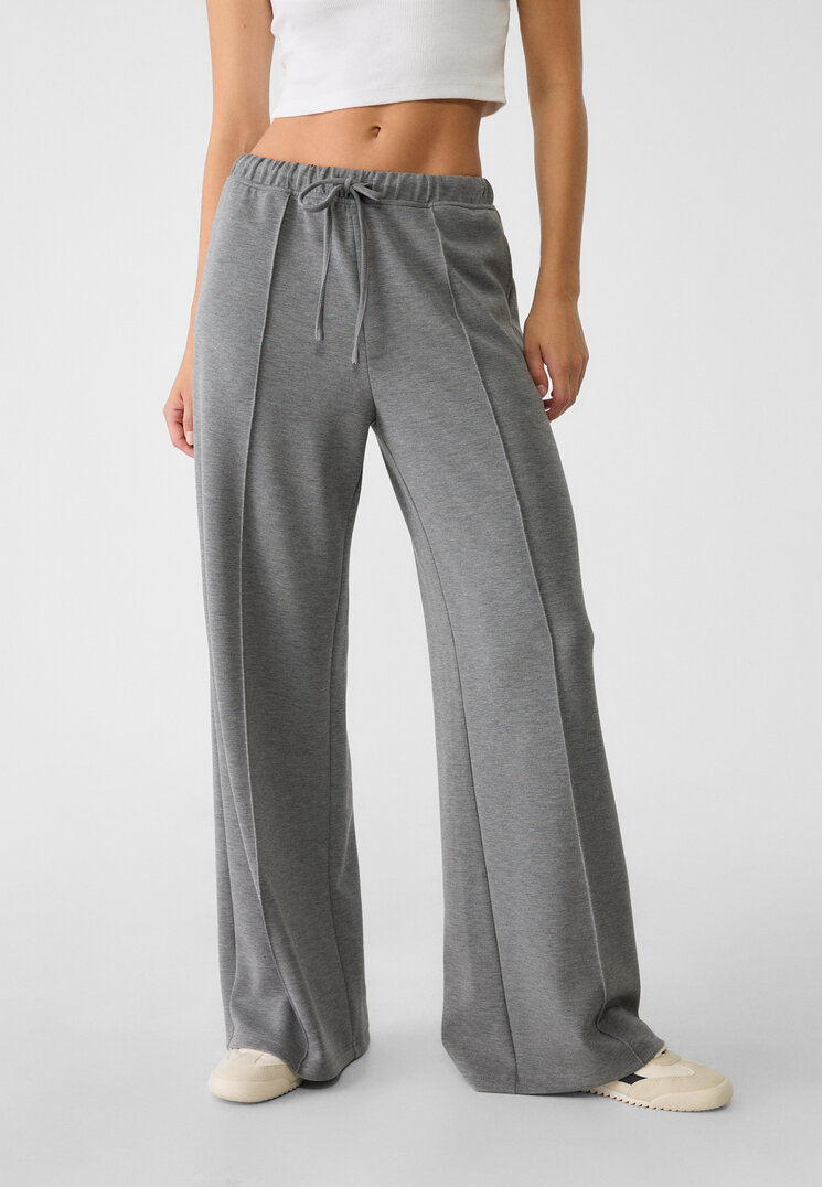 pantalon wide leg nervio tacto suave