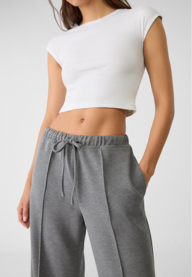pantalon wide leg nervio tacto suave