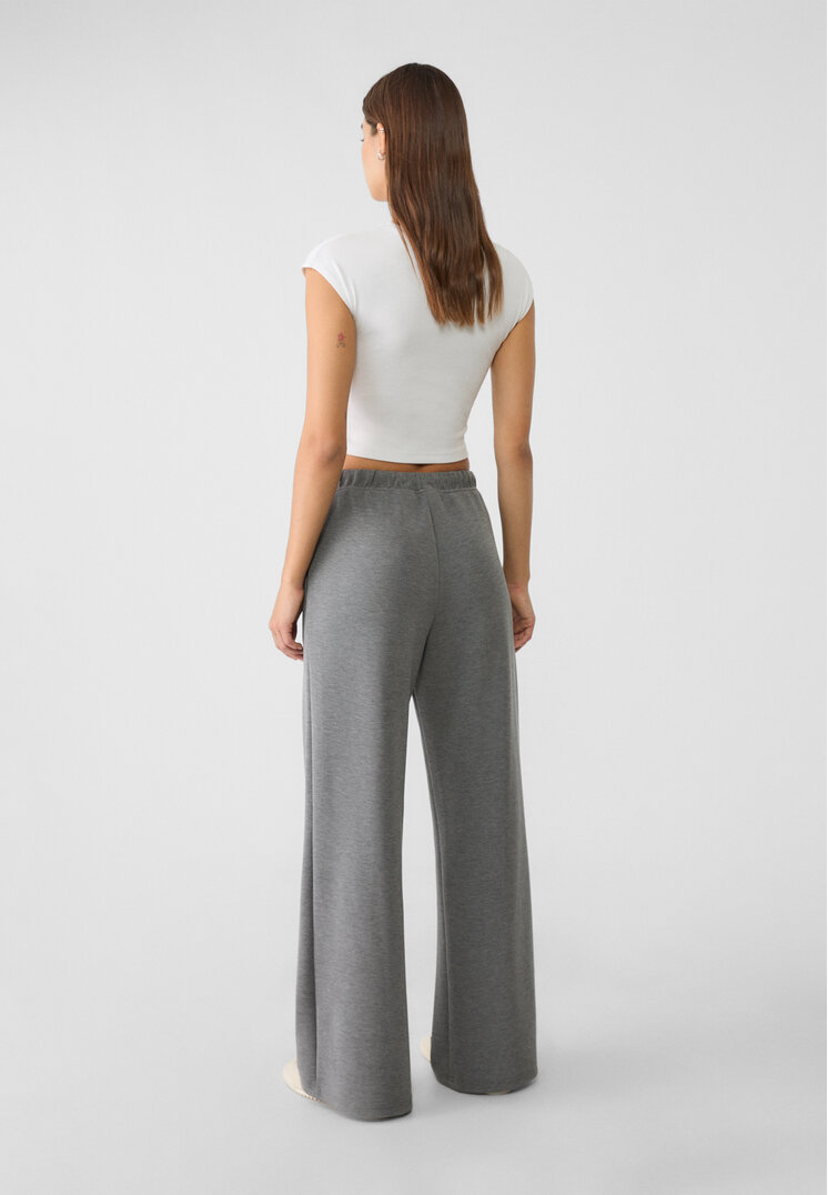 pantalon wide leg nervio tacto suave