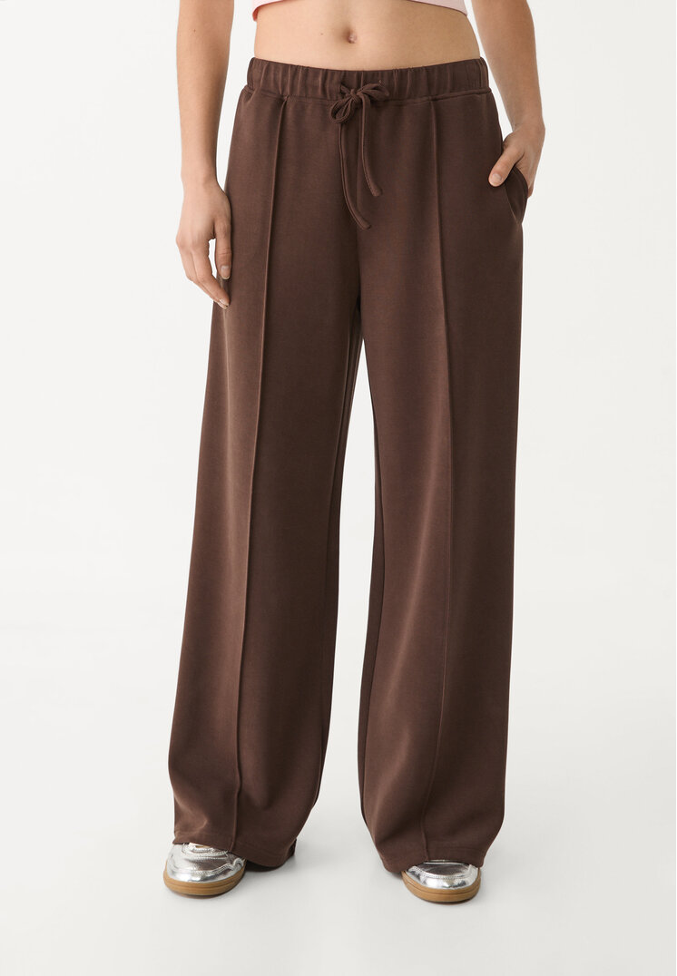 pantalon wide leg nervio tacto suave