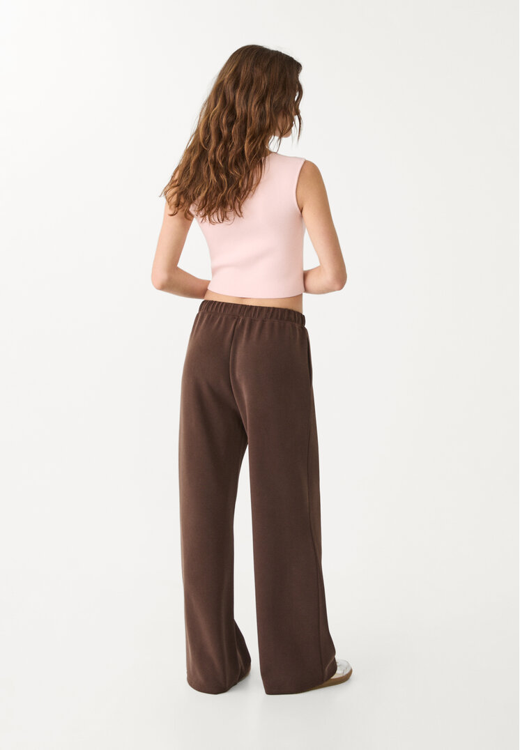 pantalon wide leg nervio tacto suave