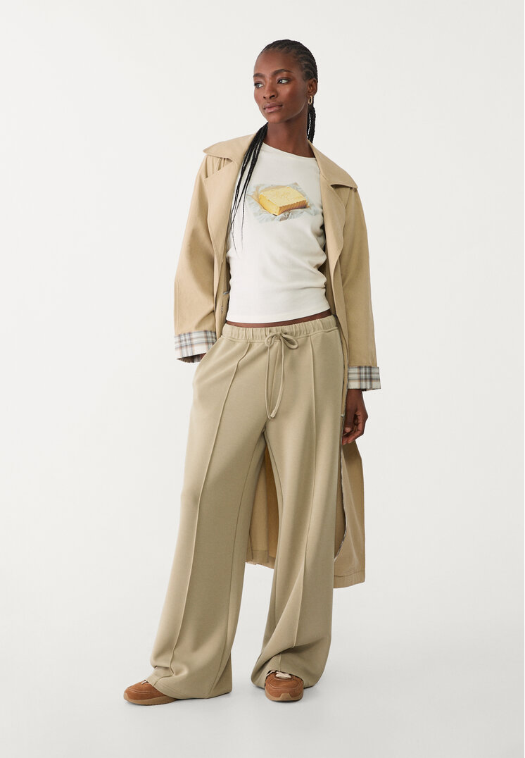 pantalon wide leg nervio tacto suave