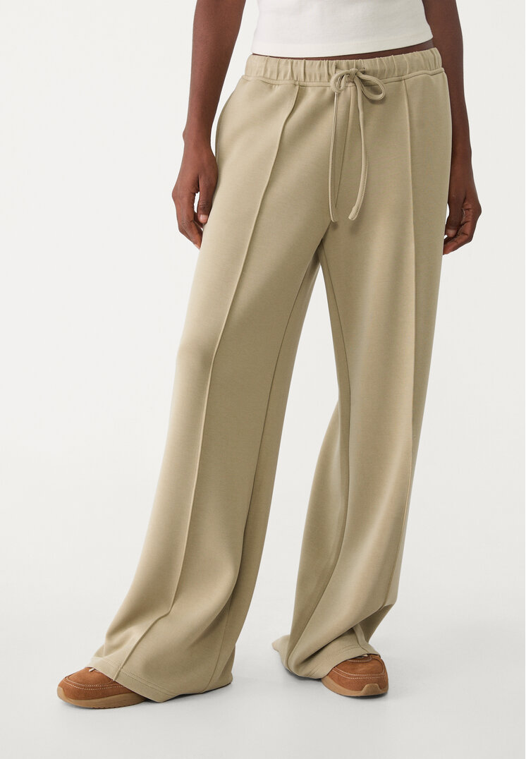 pantalon wide leg nervio tacto suave