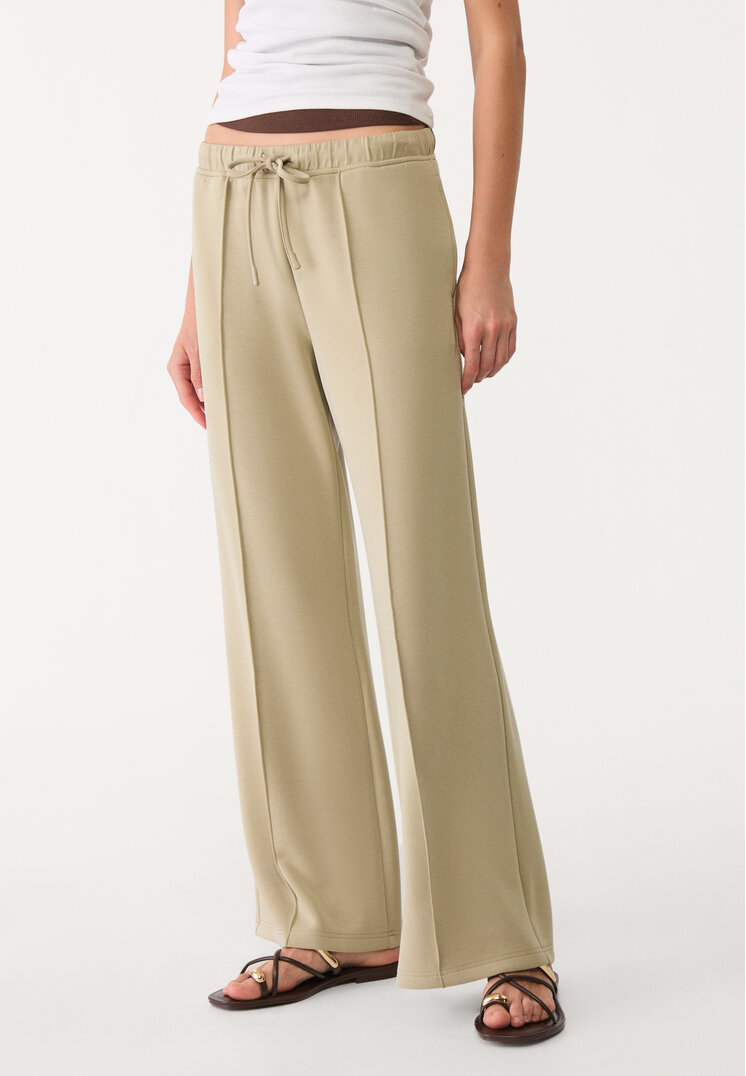 pantalon wide leg nervio tacto suave