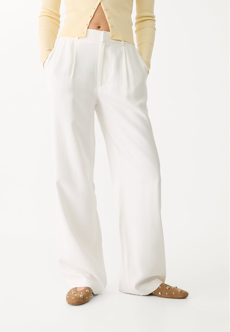 pantalon recto fluido pinzas