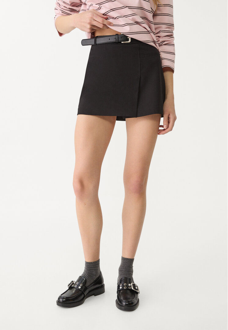 falda pantalon cruzada cinturon