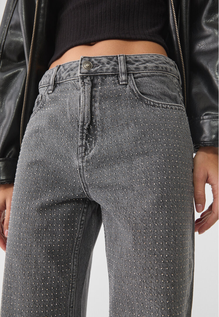 jeans straight fit brillos