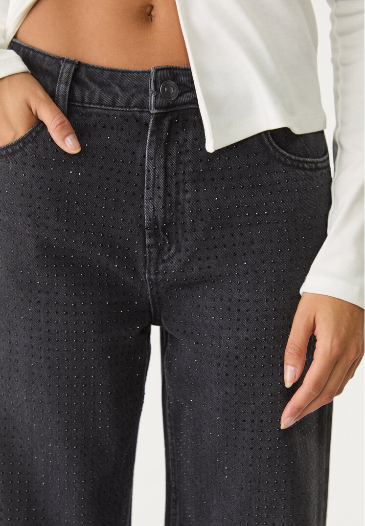 jeans straight fit brillos