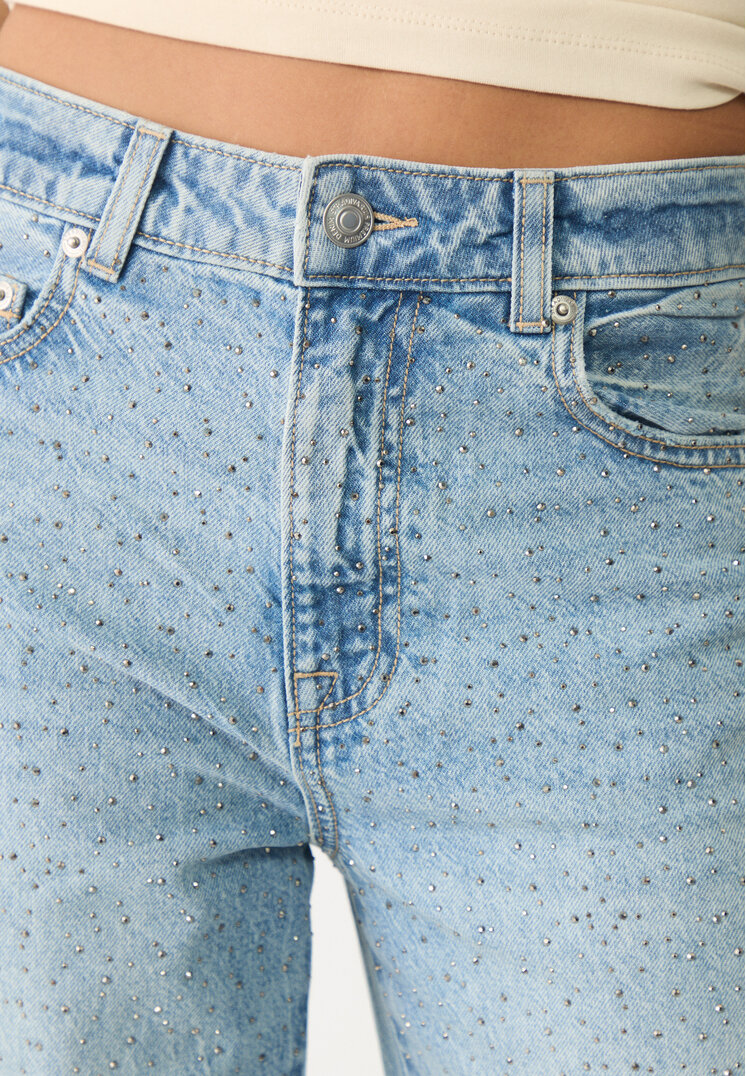 jeans straight fit brillos