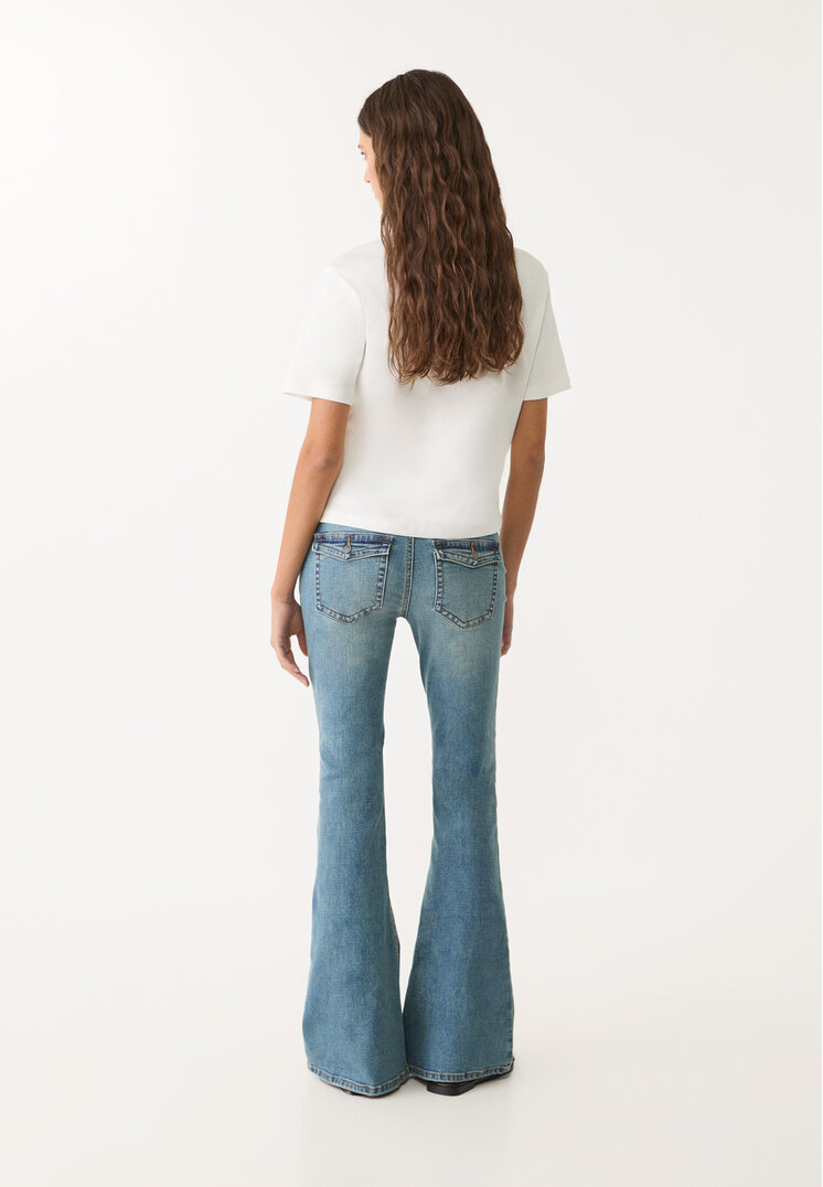 d04 jeans flare low waist