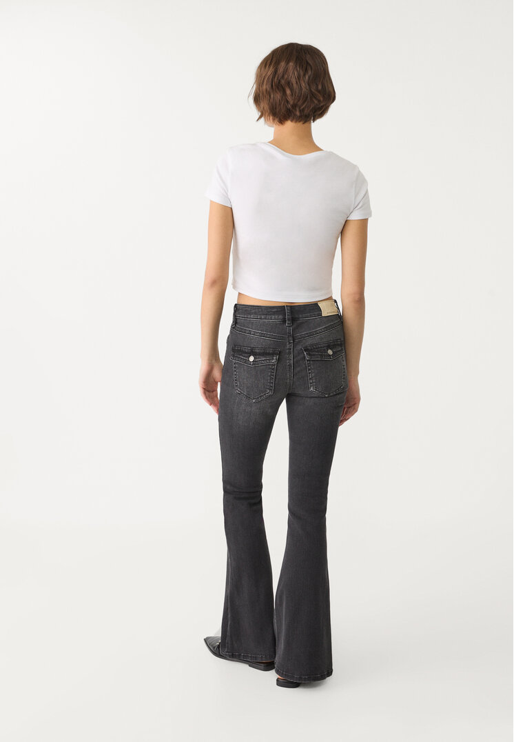 d04 jeans flare low waist