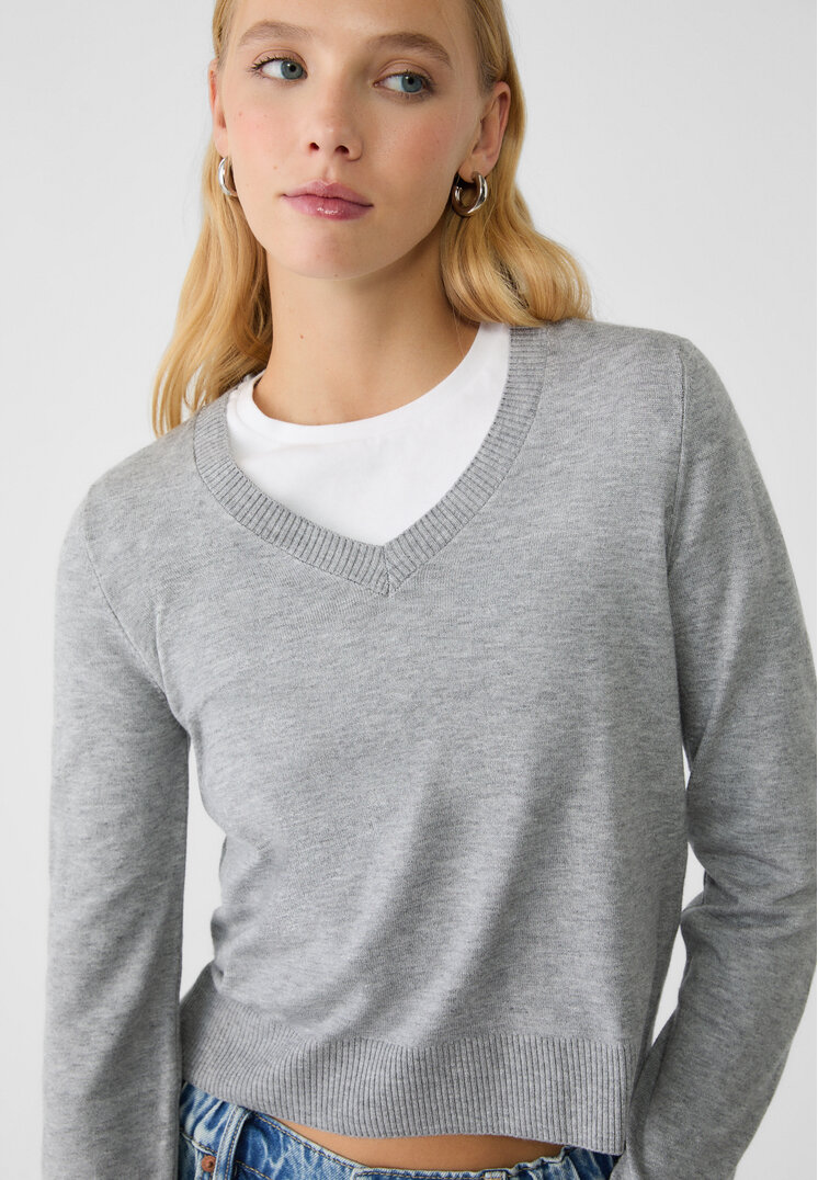 jersey basico punto escote pico