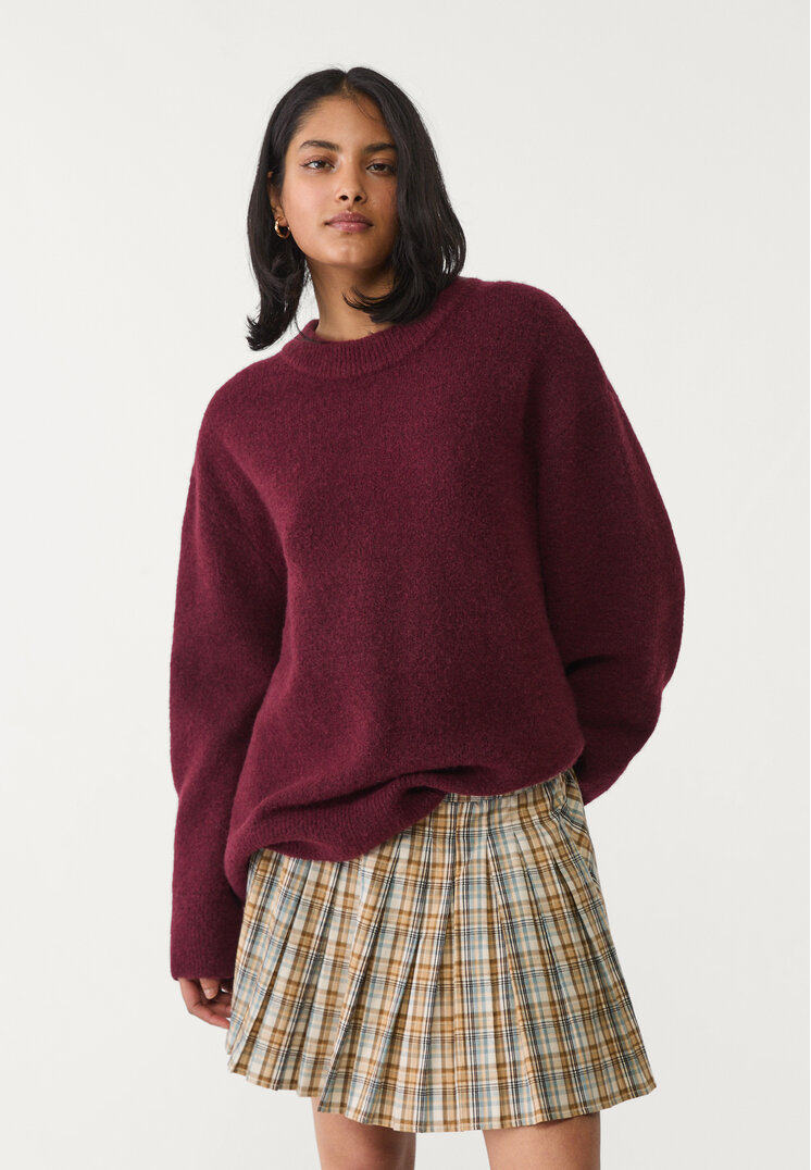 Stradivarius Pulover Din Tricot Soft Mov Xs
