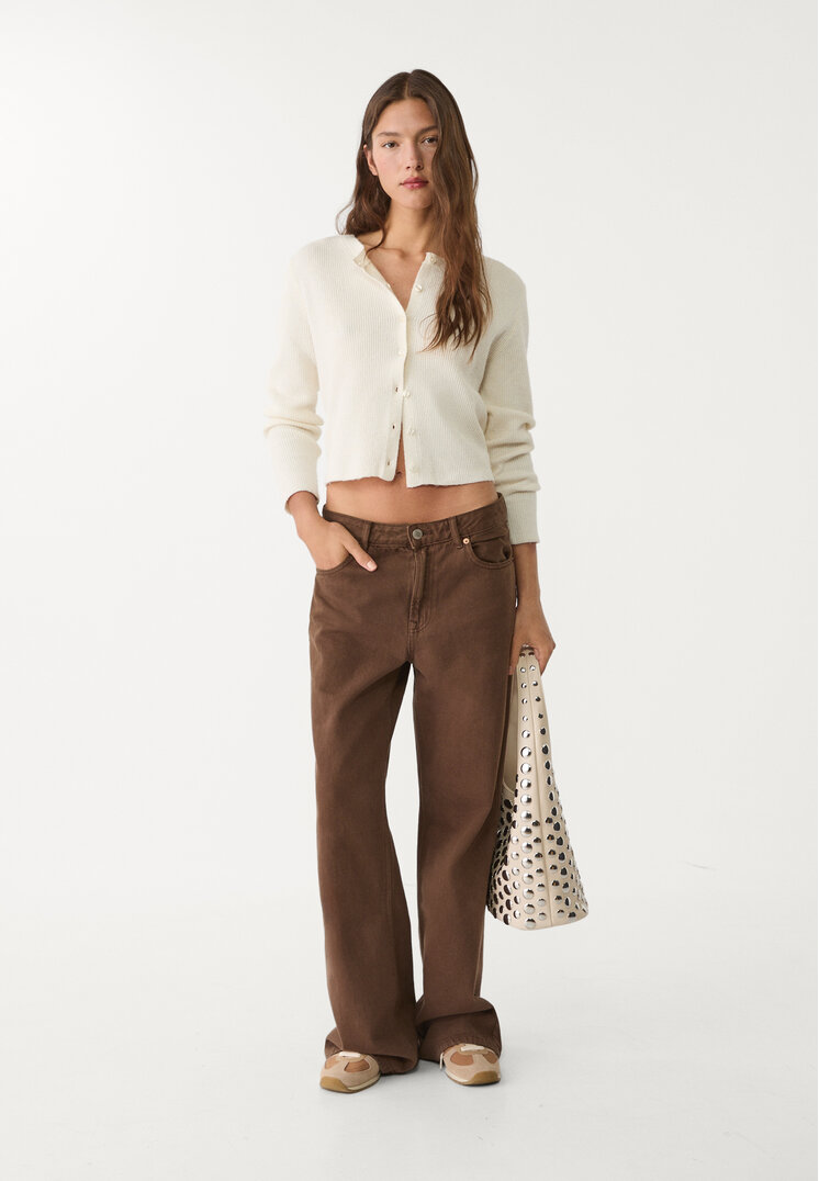 chaqueta punto rib botones