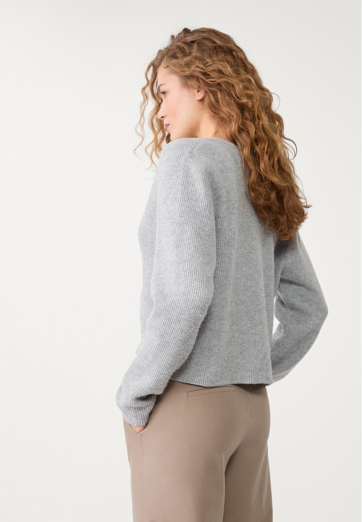 chaqueta punto rib botones