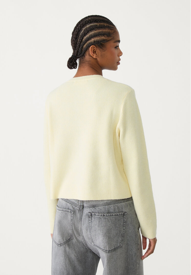 chaqueta punto rib botones