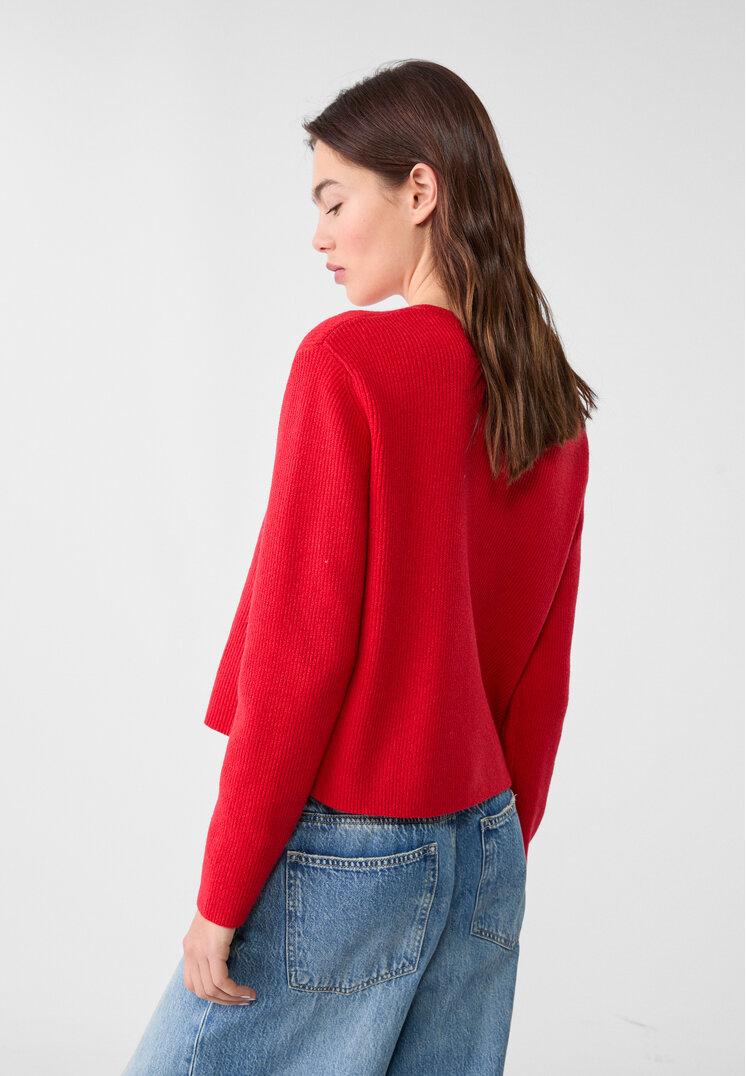 chaqueta punto rib botones