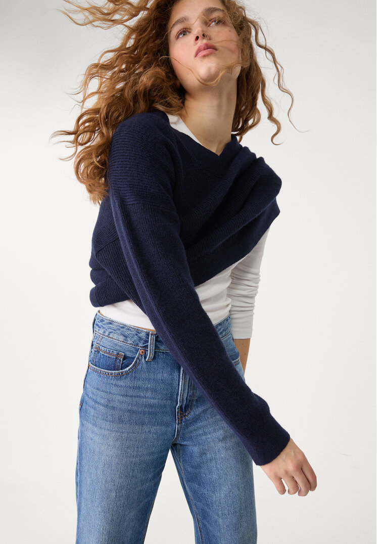 jersey cuello pico enfeltrado