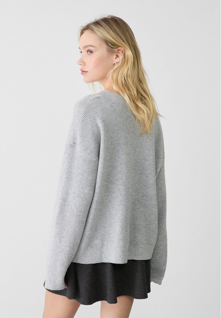 jersey cuello pico enfeltrado