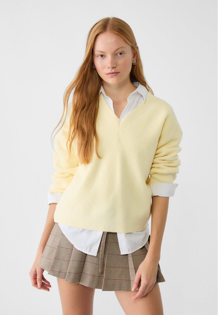 jersey cuello pico enfeltrado