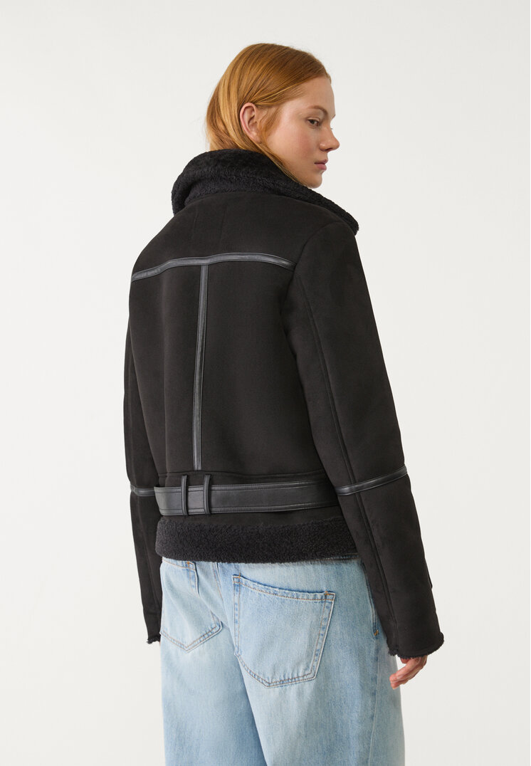 cazadora biker doble faz efecto ante