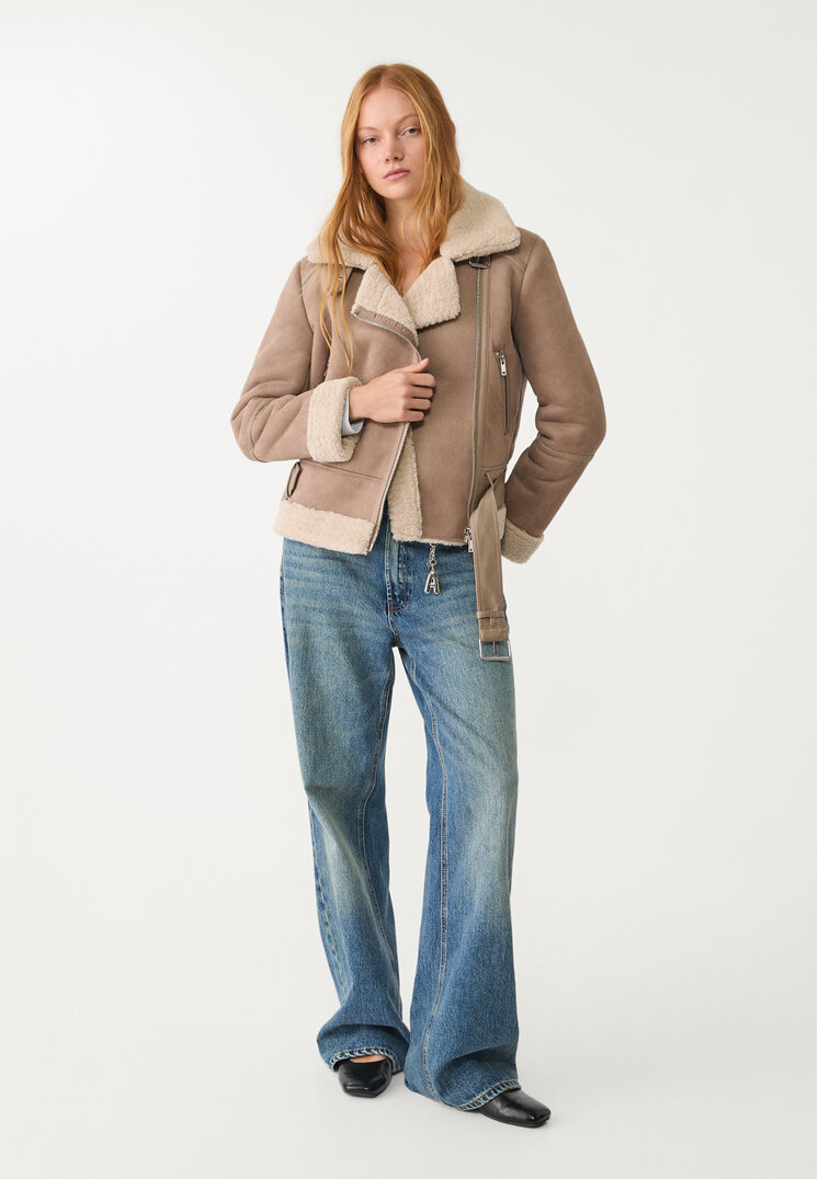 cazadora biker doble faz efecto ante