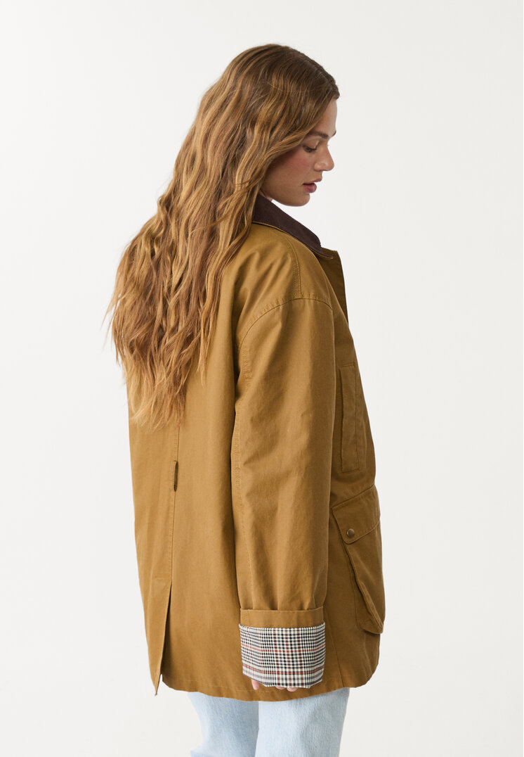 parka encerada multi bolsillos