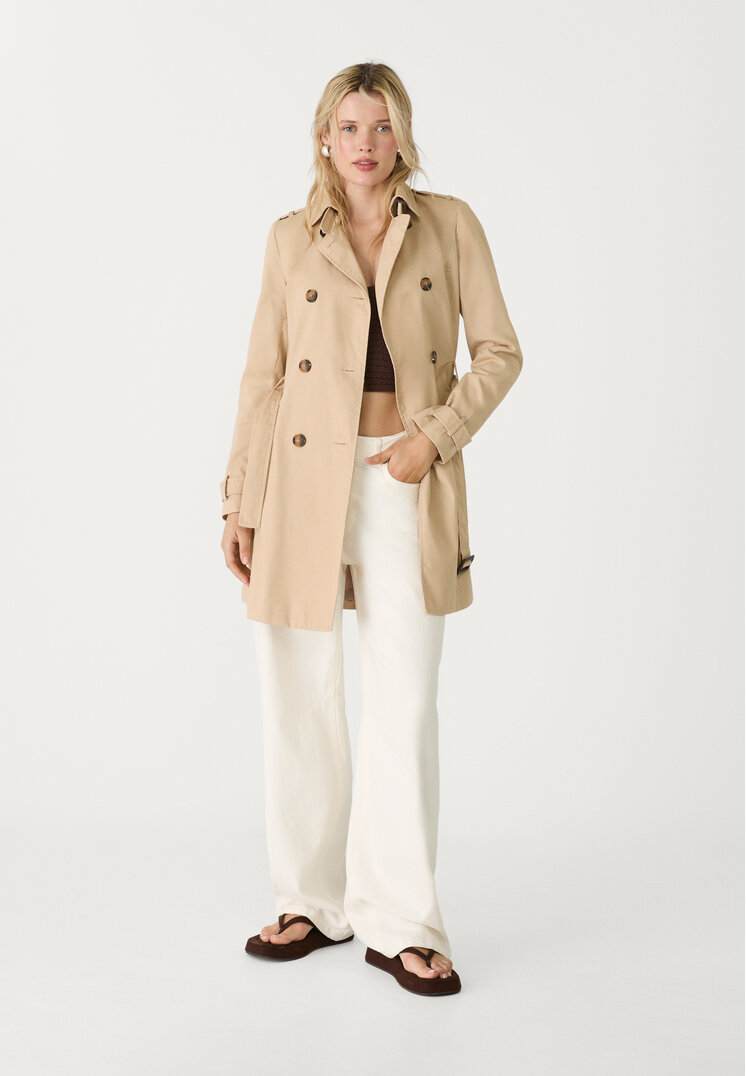 Stradivarius Trenci Scurt Piatră Xs
