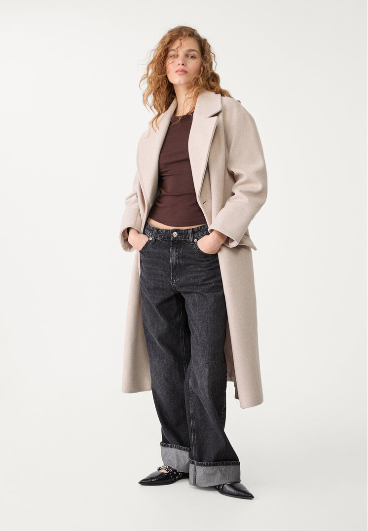 abrigo oversize tacto suave