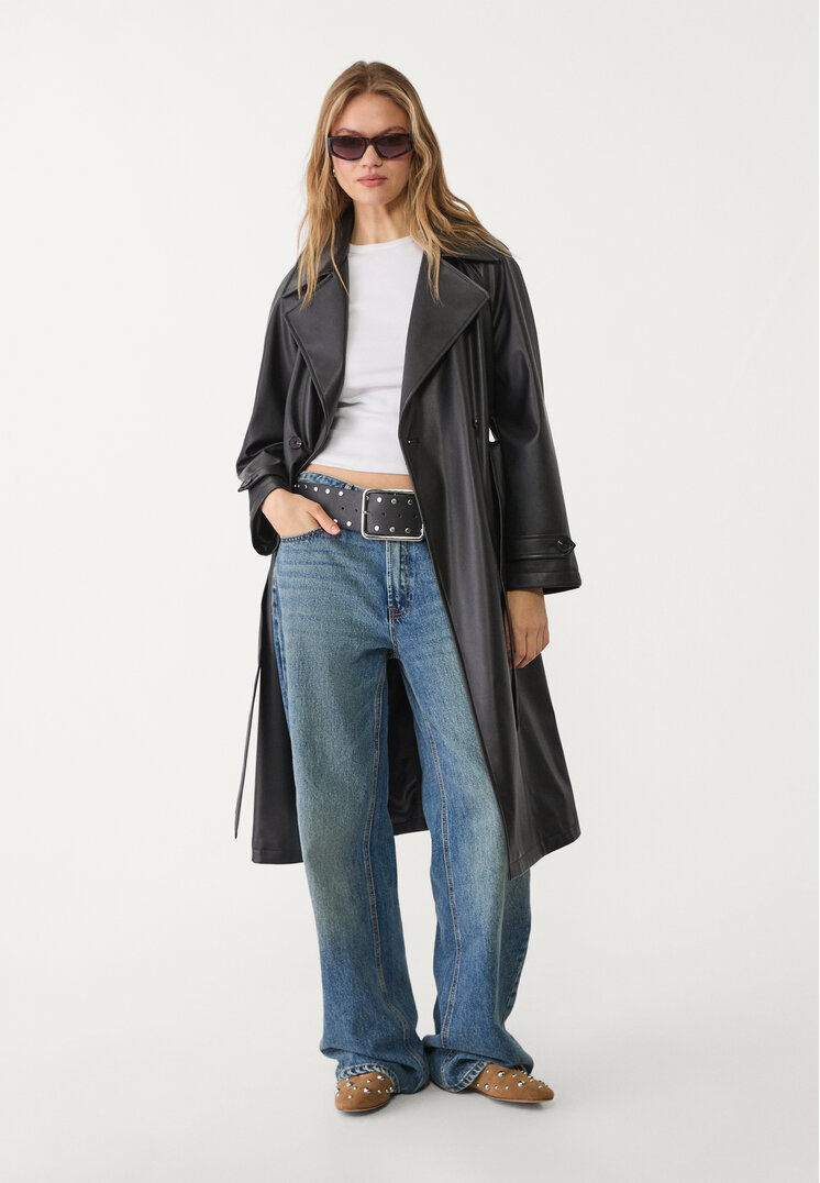 trench larga efecto piel