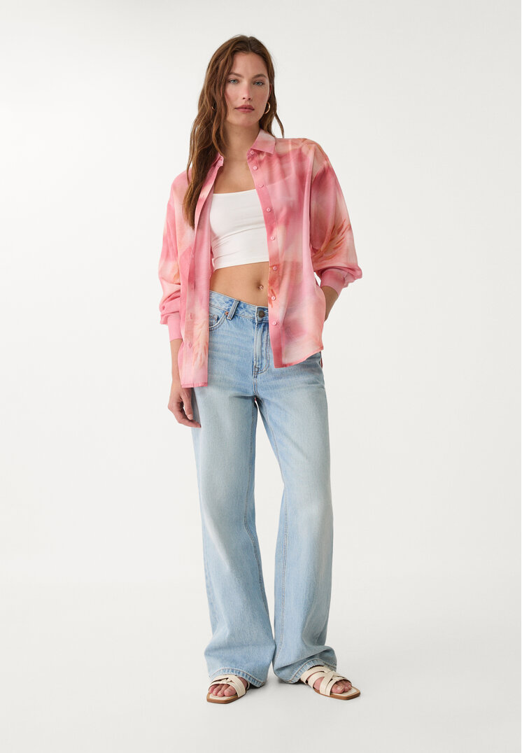 camisa daily fluida estampada