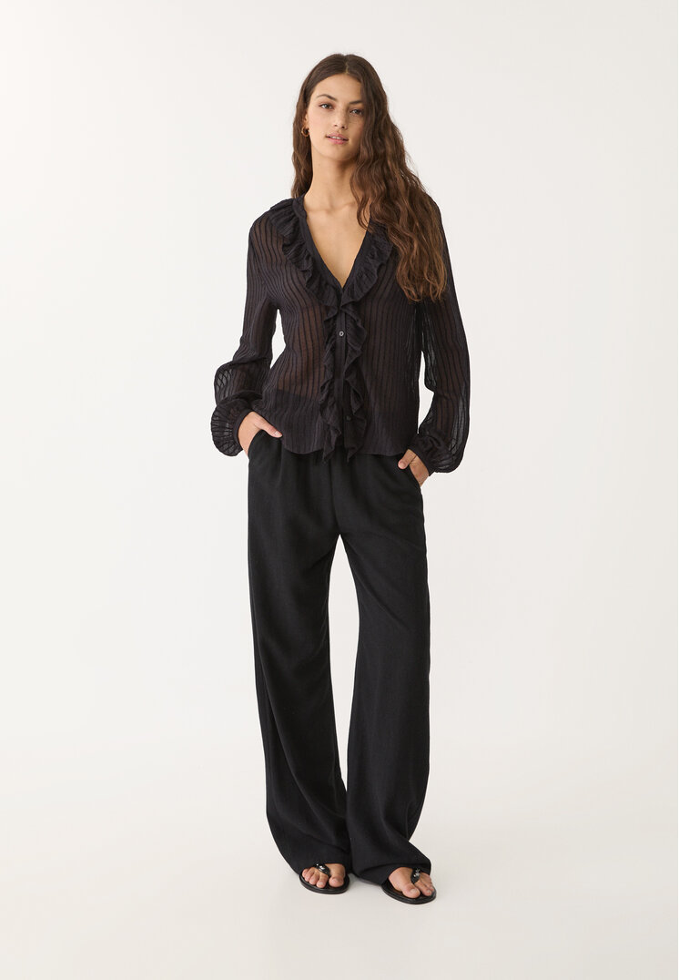 camisa fluida volantes