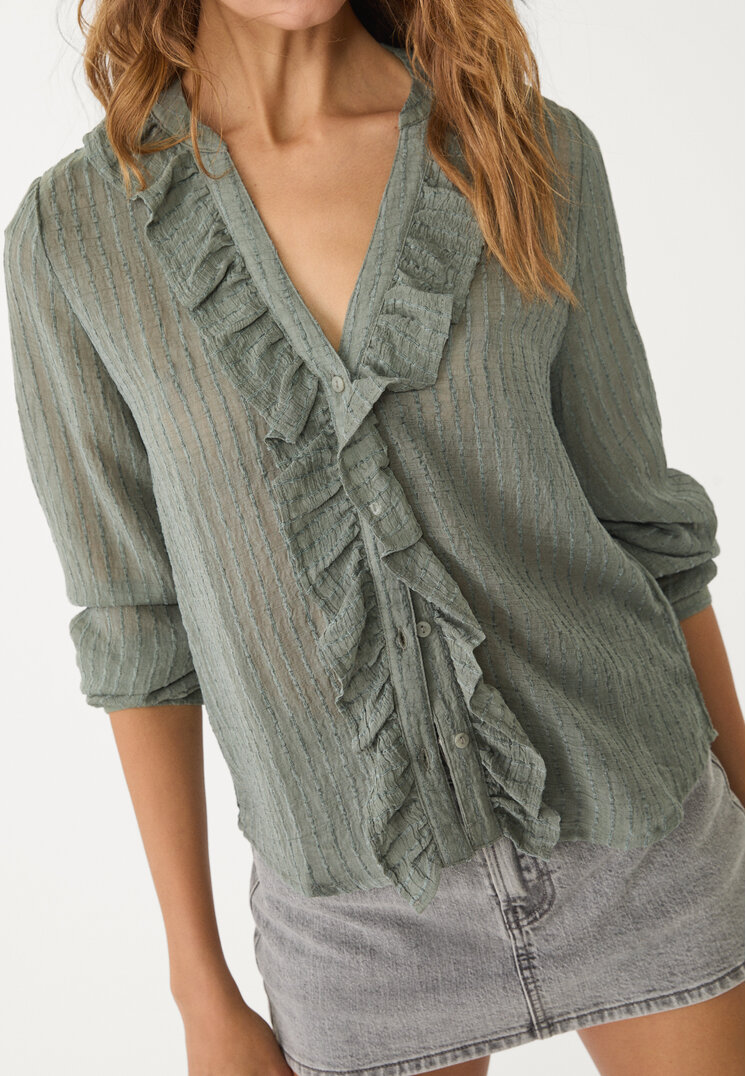 camisa fluida volantes