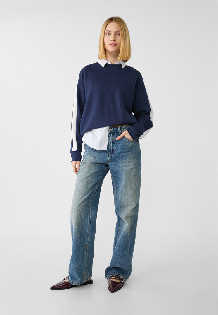 sudadera raya lateral tacto suave