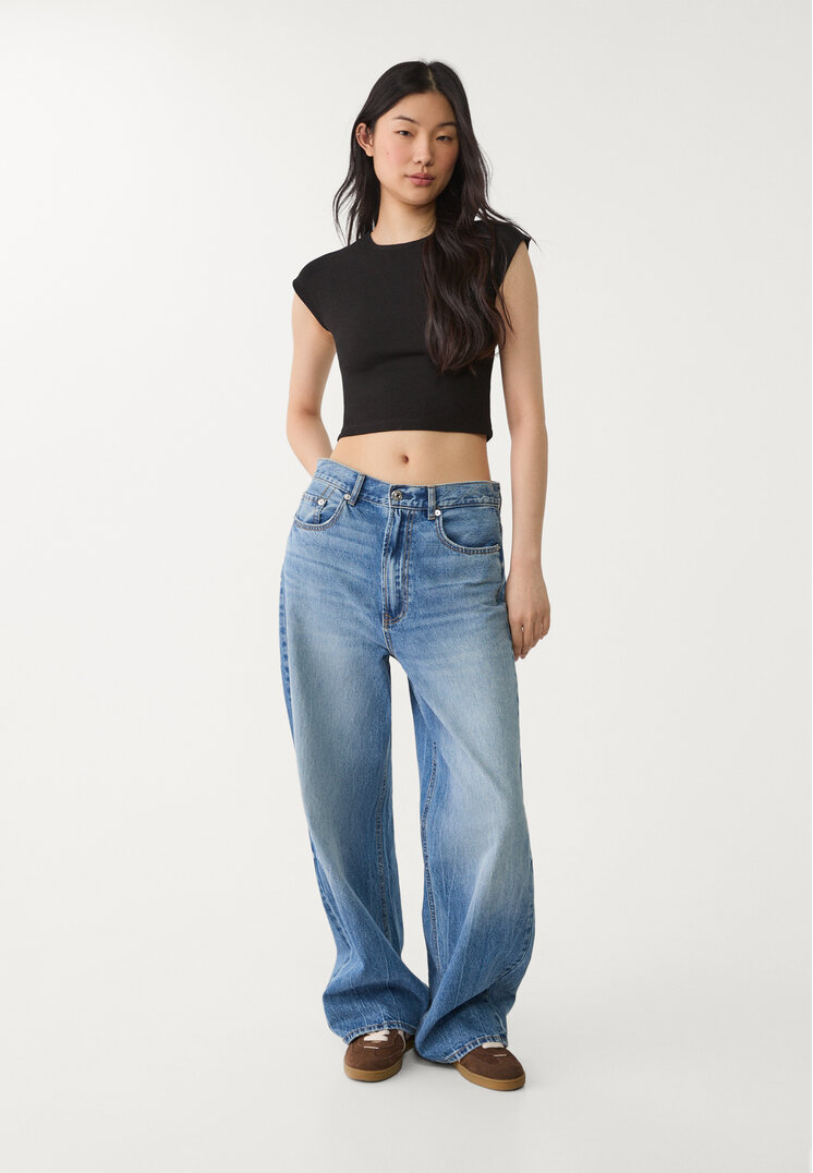 pack 2 camisetas basicas ajustadas crop