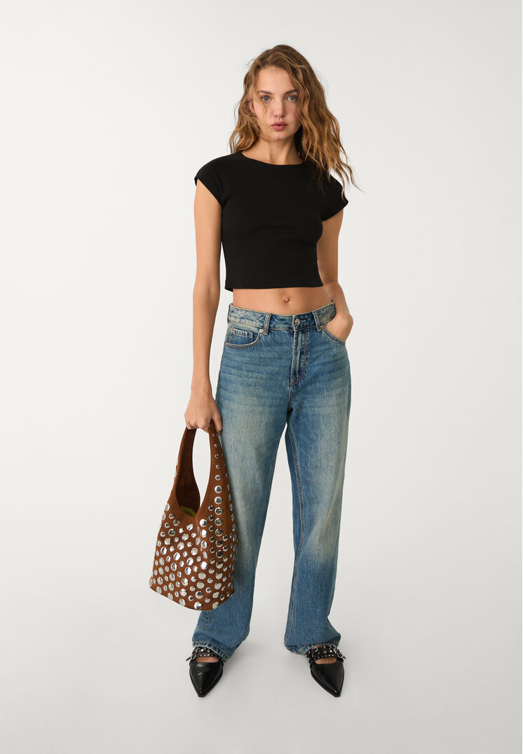 camiseta basica ajustada crop