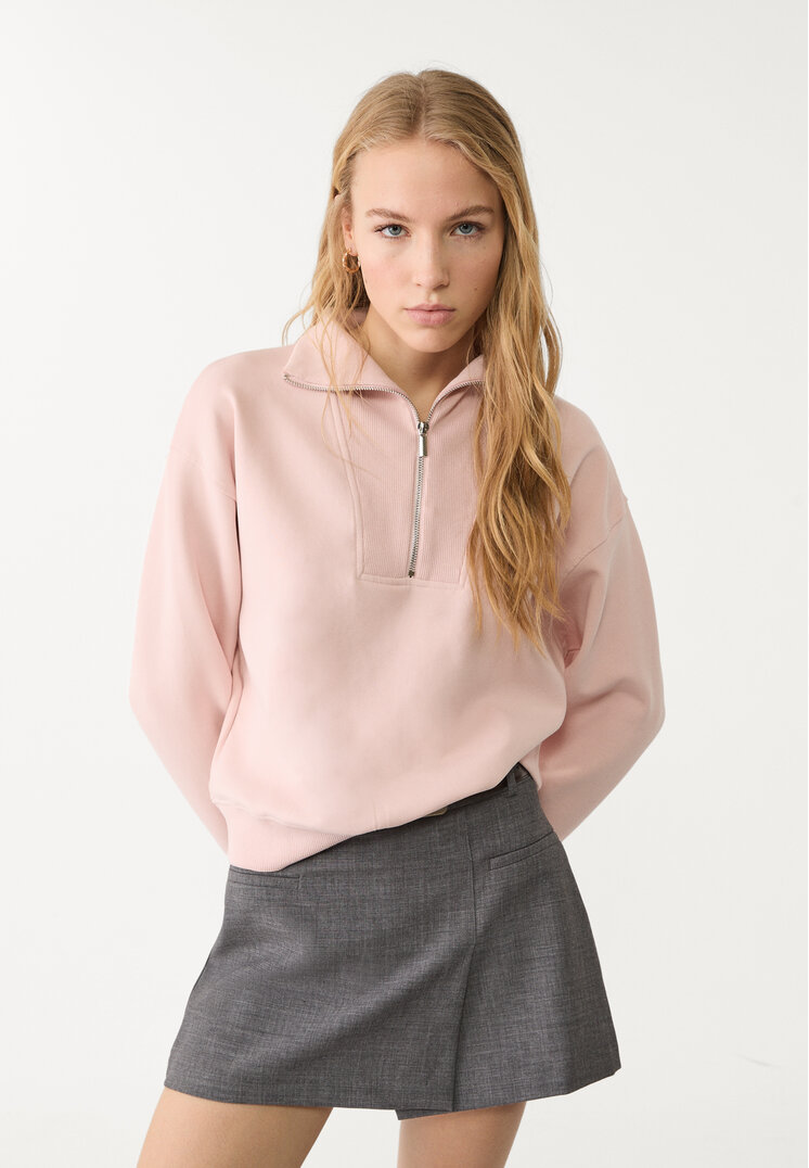 sudadera cuello subido cremallera