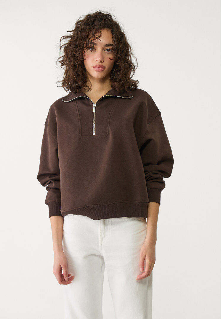 sudadera cuello subido cremallera