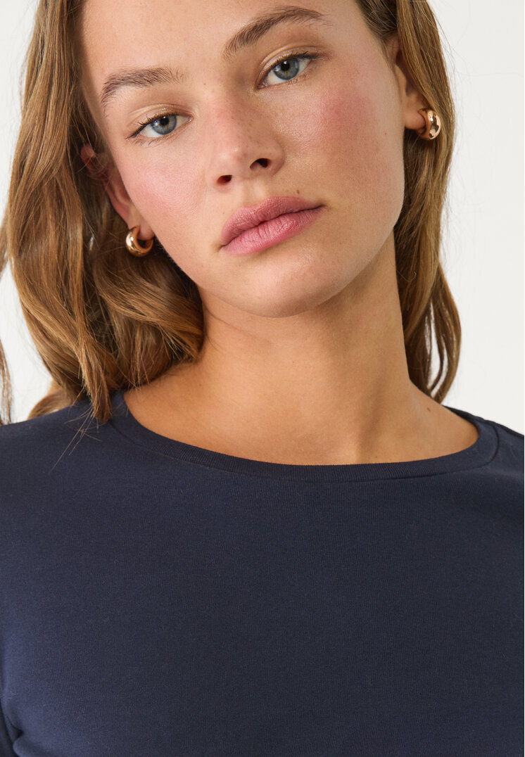 camiseta crop manga larga algodon
