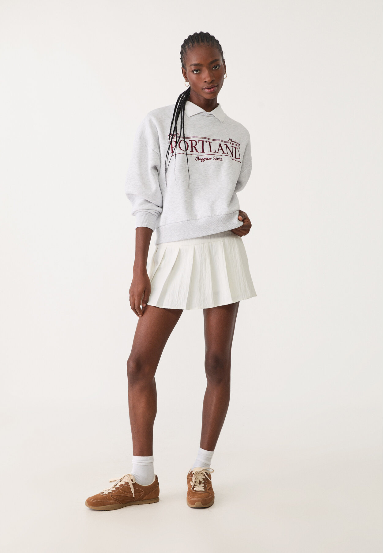 Embroidered polo sweatshirt