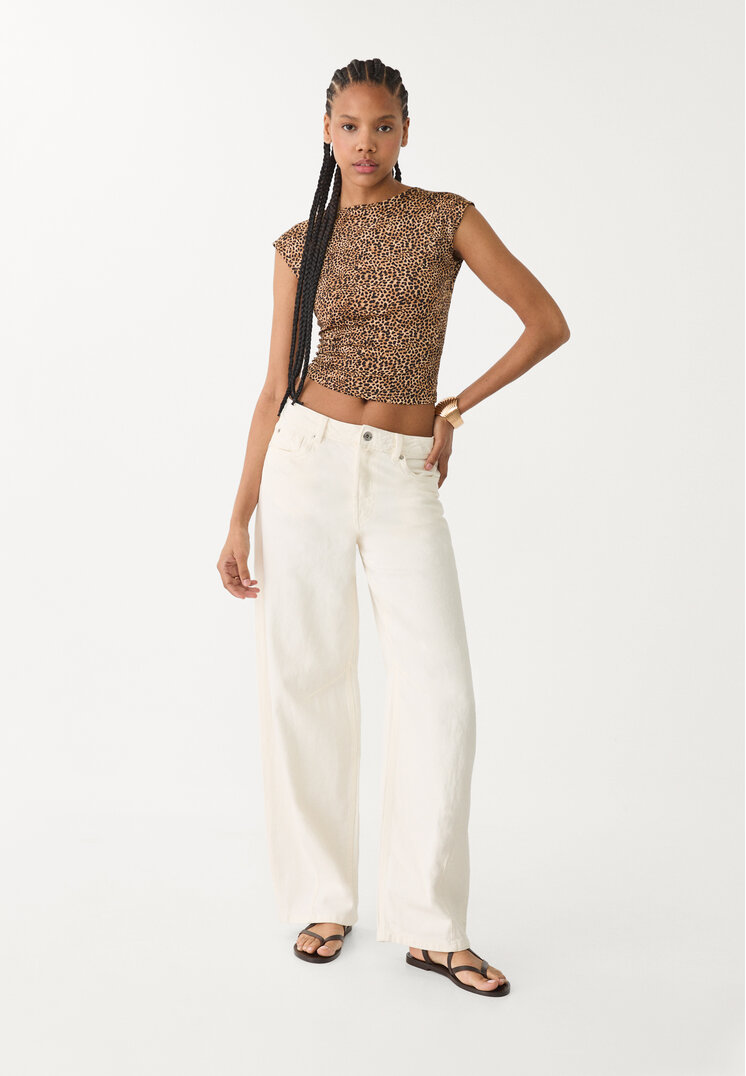 camiseta espalda descubierta leopardo