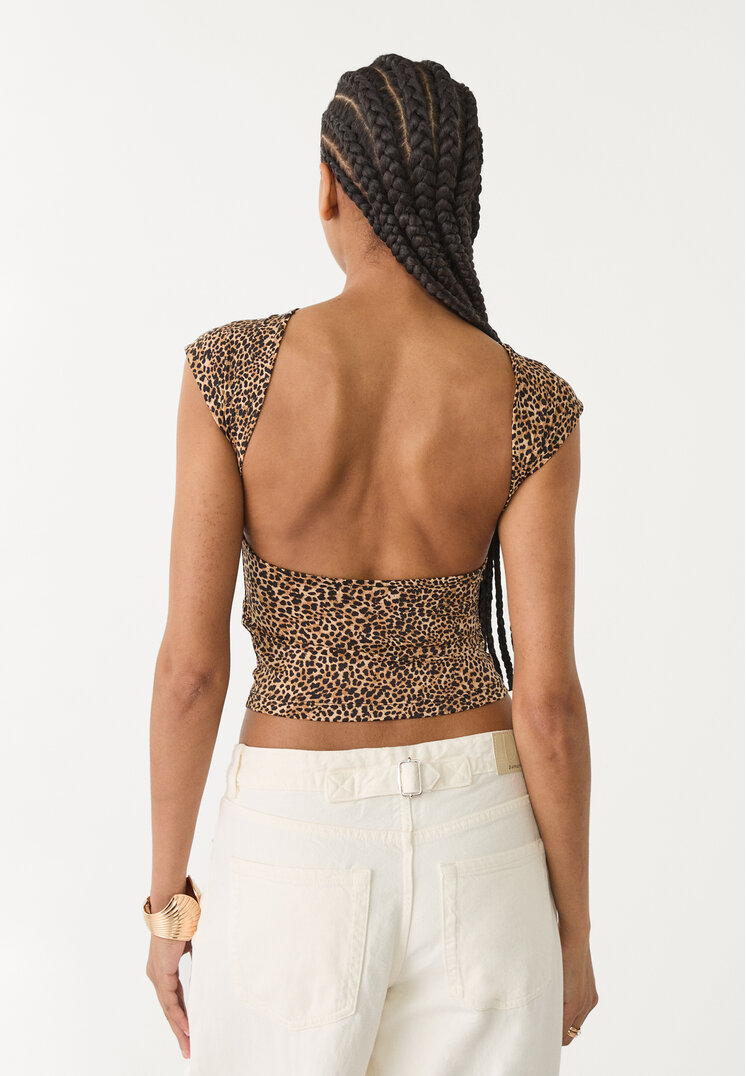 camiseta espalda descubierta leopardo