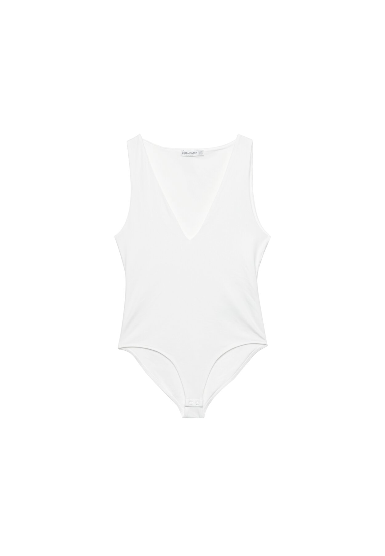 V-neck polyamide bodysuit