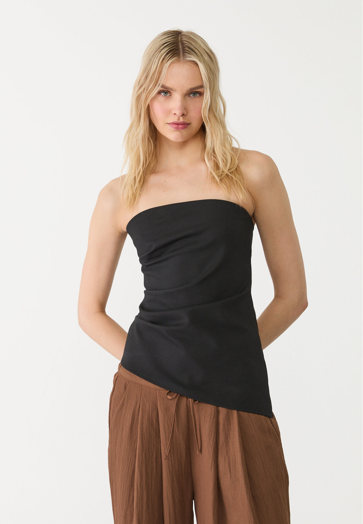 Asymmetric bandeau top
